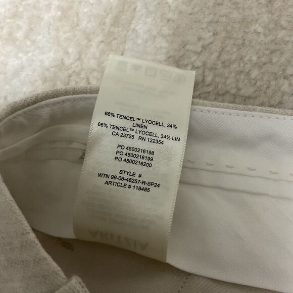 Aritzia Womens The Effortless Pant Linen Cropped Natural Ecru Size 12 $148 - Picture 10 of 12